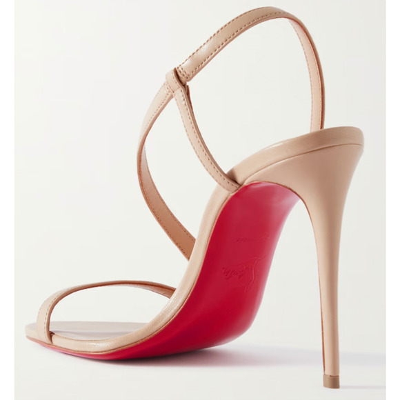 Christian Louboutin Rosalie 100 Nude 1 Leather Ankle Strap Sandal Heel Pump 40.5 - Picture 8 of 12